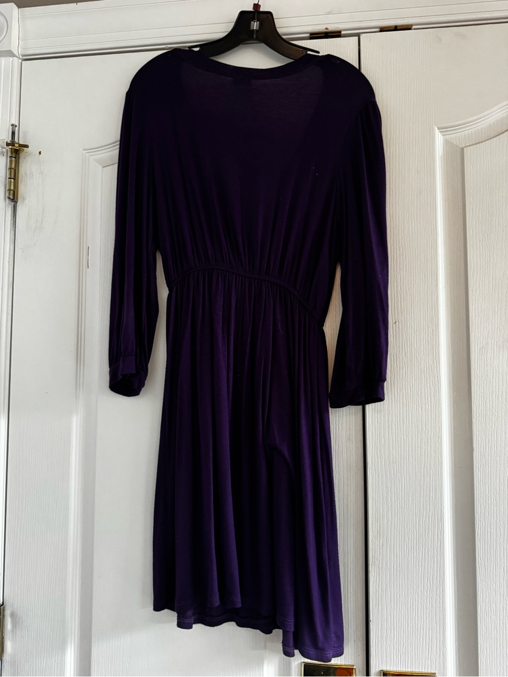 Charming Charlie Deep Purple Long-Sleeve Mini Dress